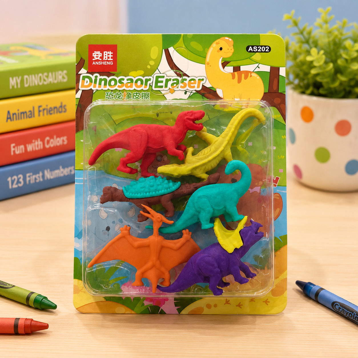 Kiwoo Dino World Eraser Pack - KIQOO