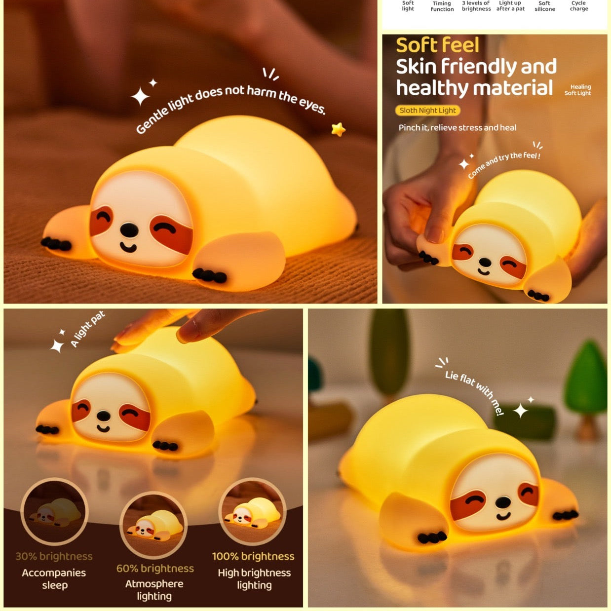 Kiwoo Sloth Night Silicone Lamp