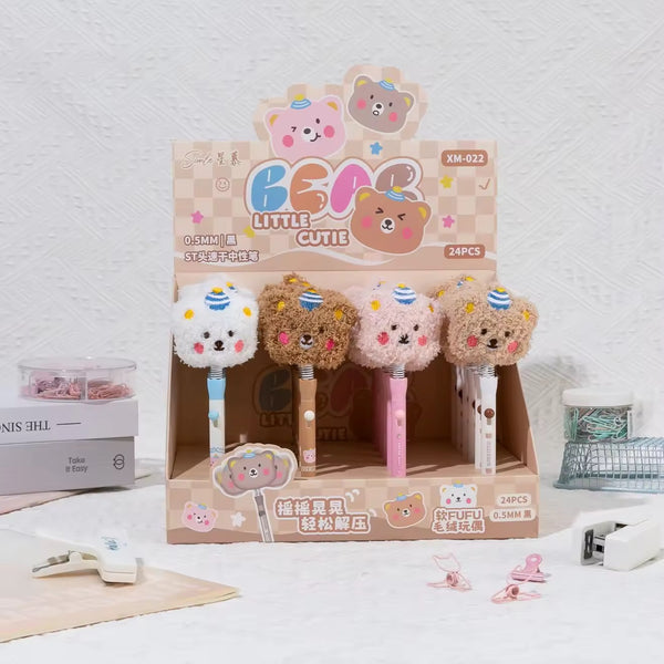 Kiwoo FluffyBear Plush Top Pen - KIQOO