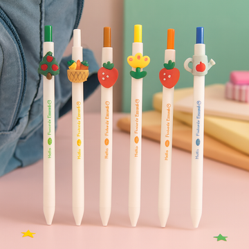 Kiwoo Hello My Friends Pens 🖊️ 🍒 (Pack of 5) - KIQOO