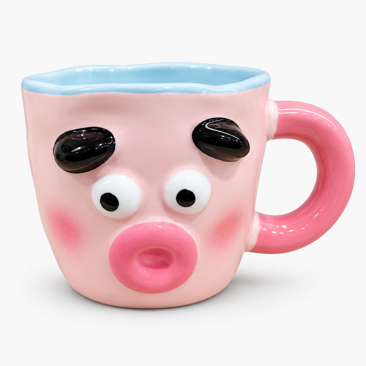 Kiwoo Cute Cartoon Face Ceramic Mug