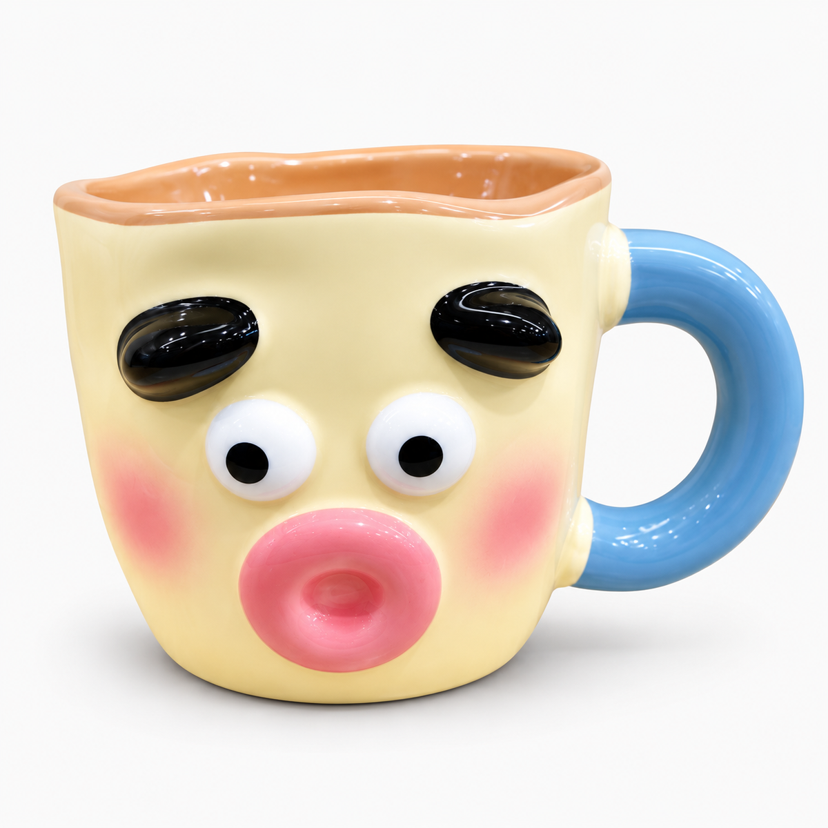 Kiwoo Cute Cartoon Face Ceramic Mug
