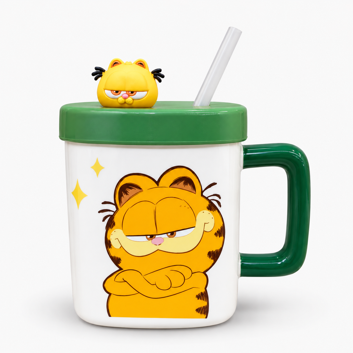 Kiwoo Garfield Plastic Sipper Ceramic Mug