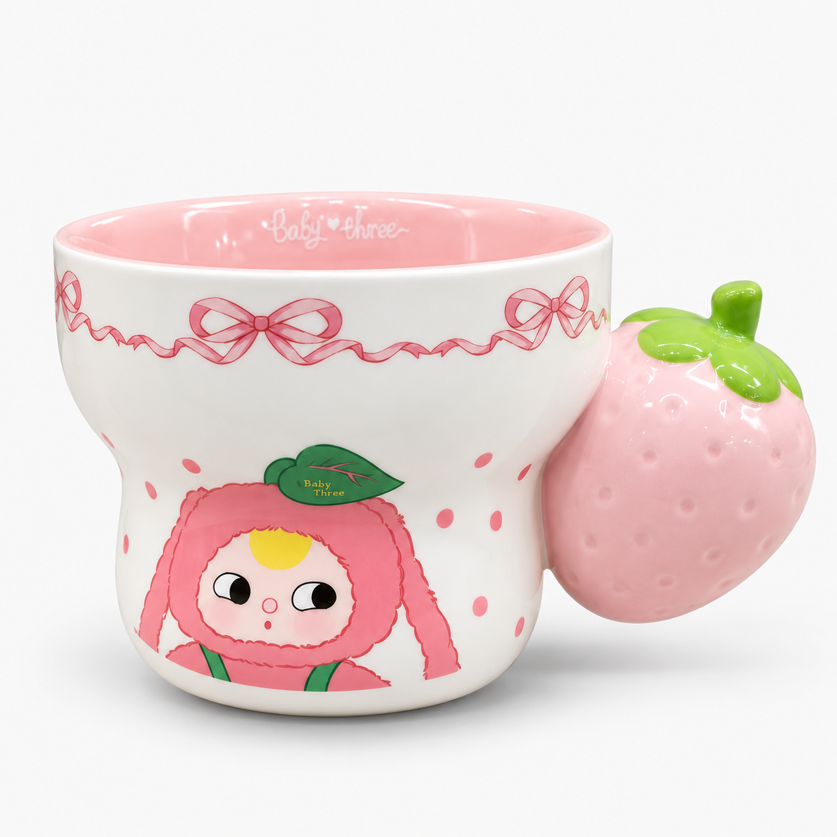 Kiwoo Cute Character Ceramic Mugs with 3D Fruit Handles