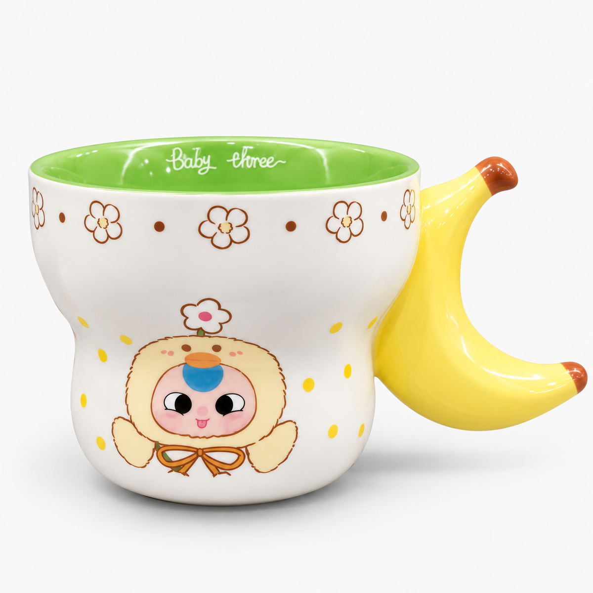 Kiwoo Cute Character Ceramic Mugs with 3D Fruit Handles