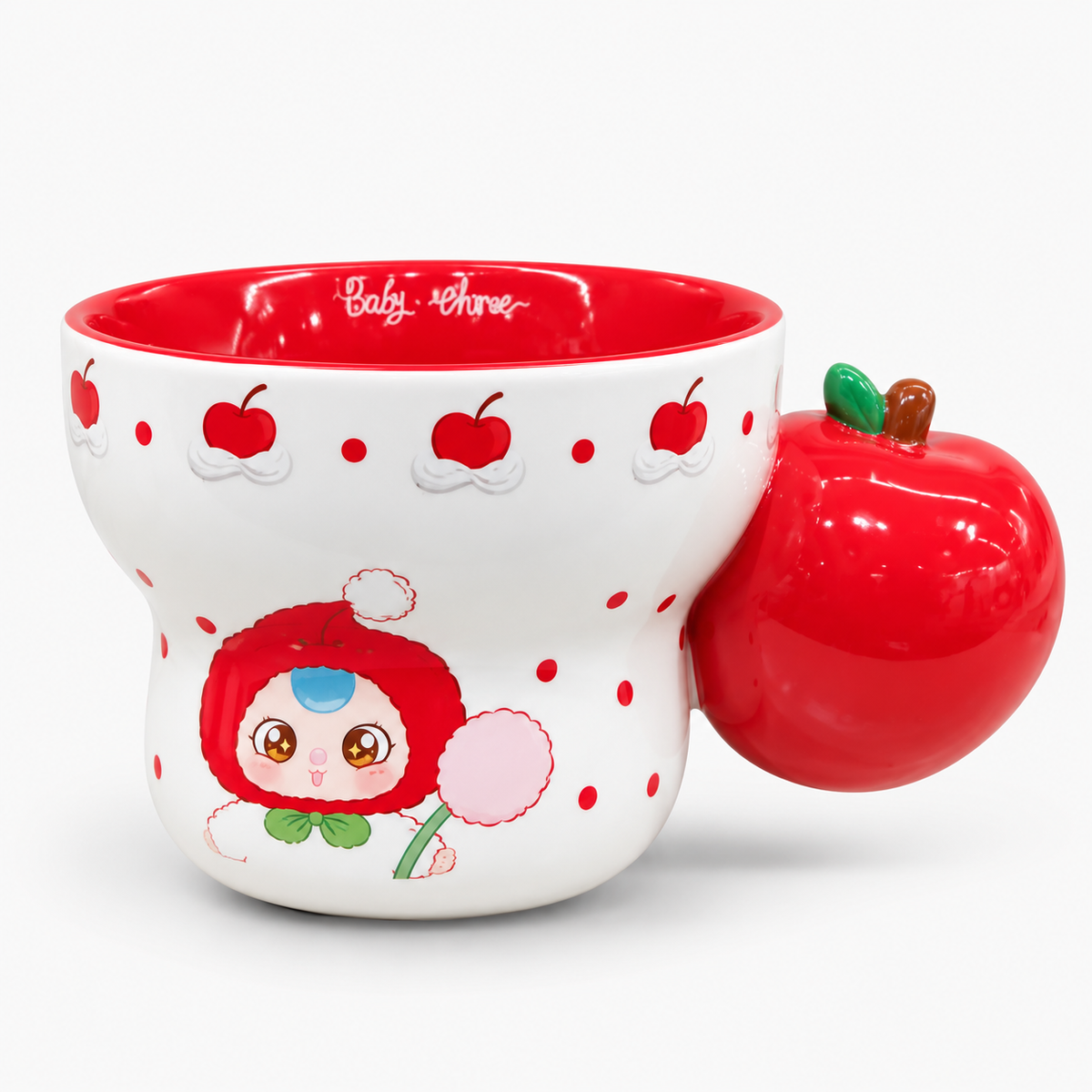 Kiwoo Cute Character Ceramic Mugs with 3D Fruit Handles