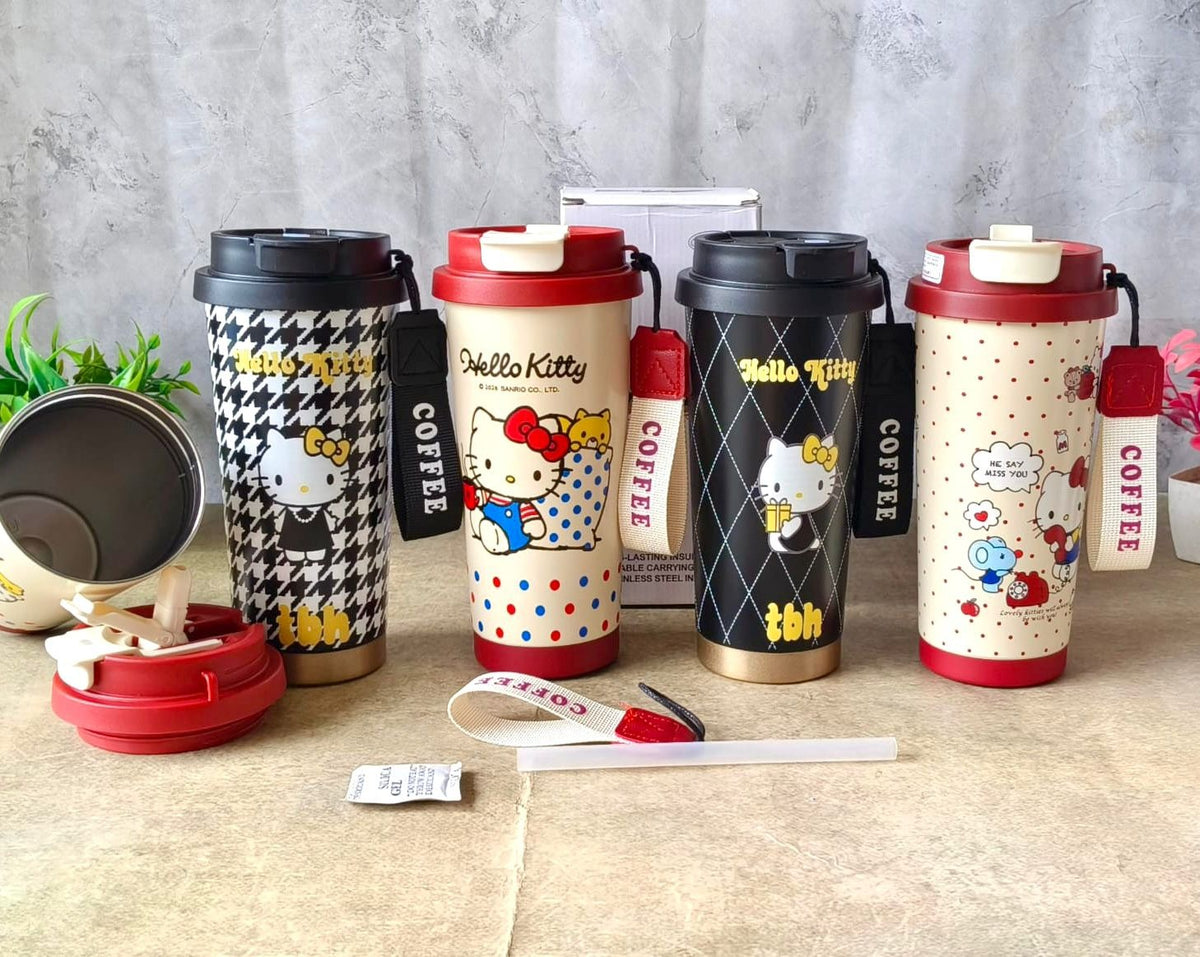 KIWOO Hello Kitty Coffee Sipper Steel Tumbler