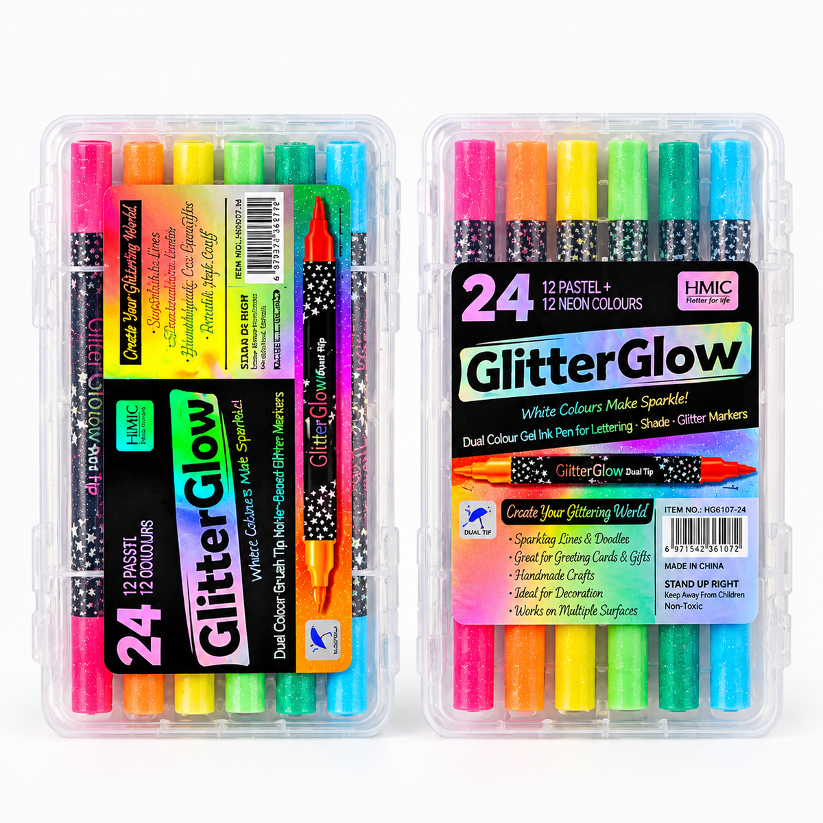 Kiwoo Galaxy Glitter Brush Pens (PACK OF 12)