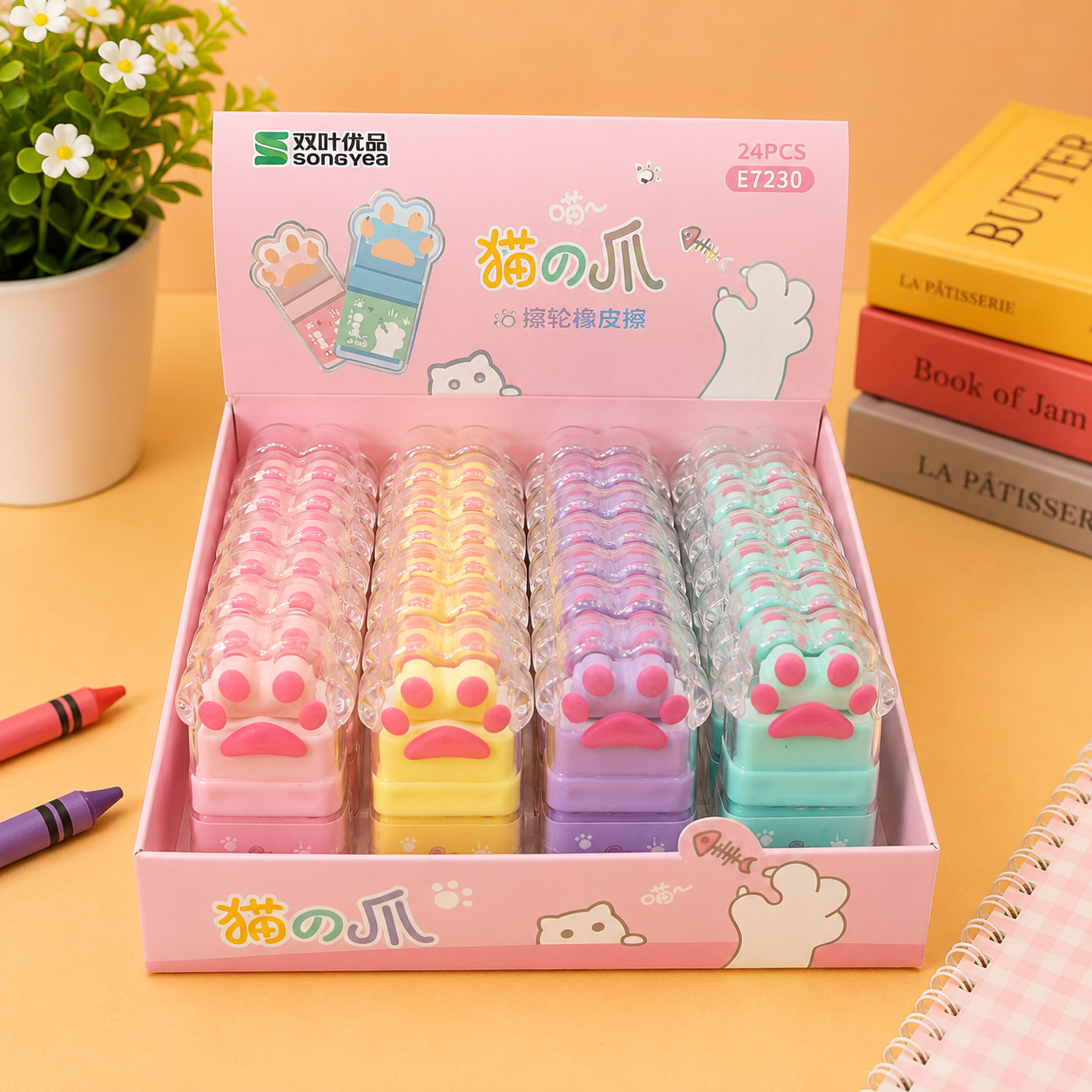 Kiwoo Kitty Paw Erasers