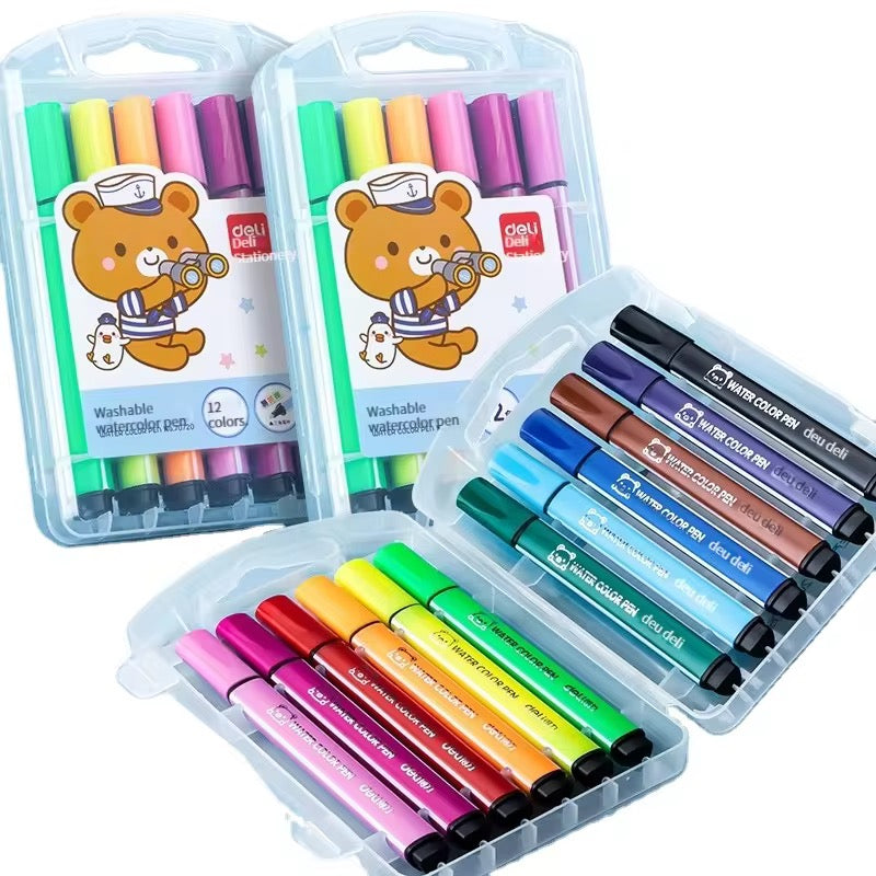 Kiwoo Washable 12 Water Colour Pen Set - KIQOO
