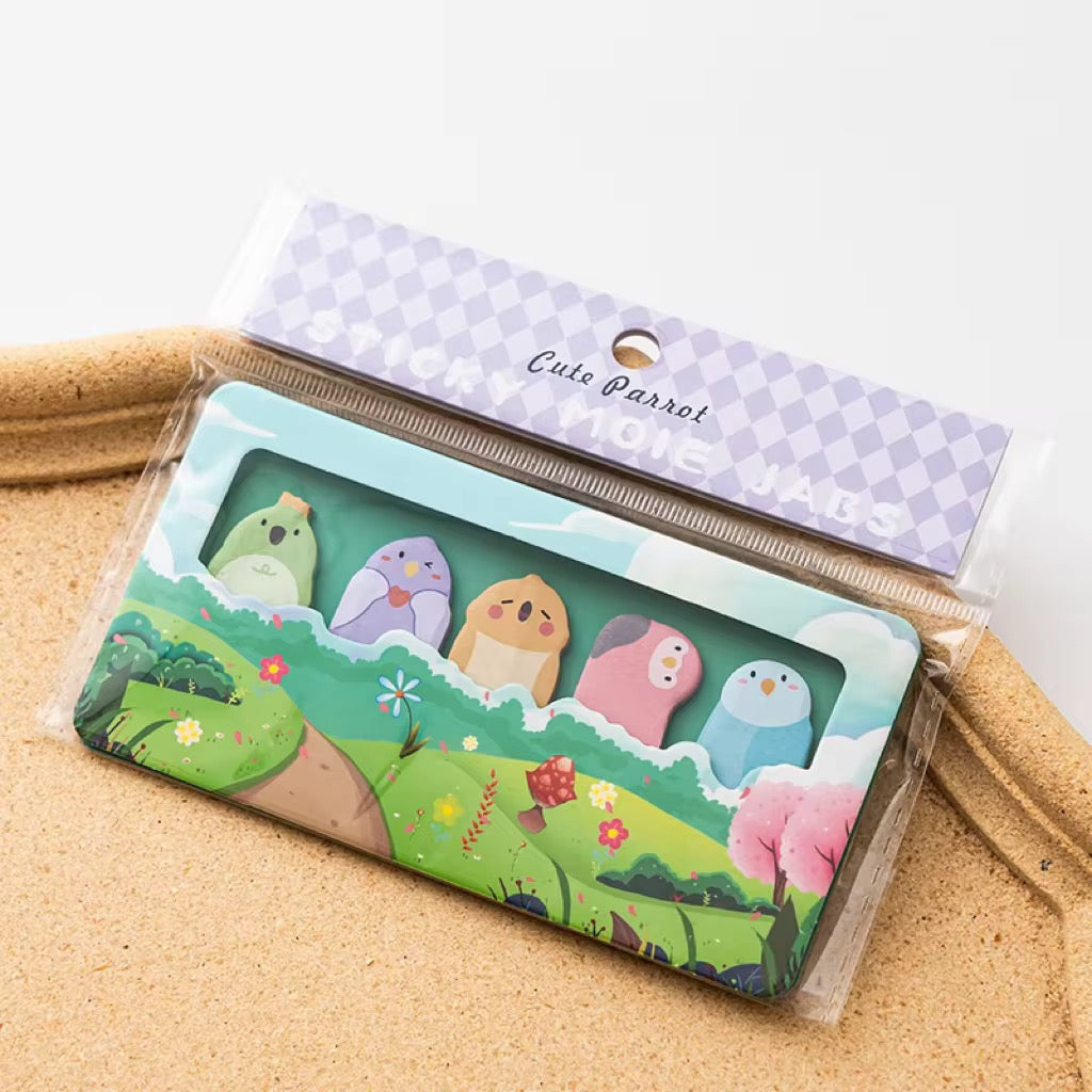 Kiwoo Animal Friends Bookmark sticky notes Set 🐶🐼✨ - KIQOO