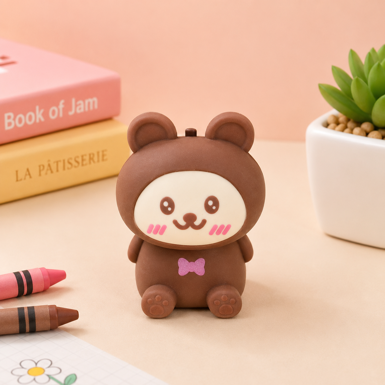 Kiwoo Bear Buddy Eraser Sharpener - KIQOO