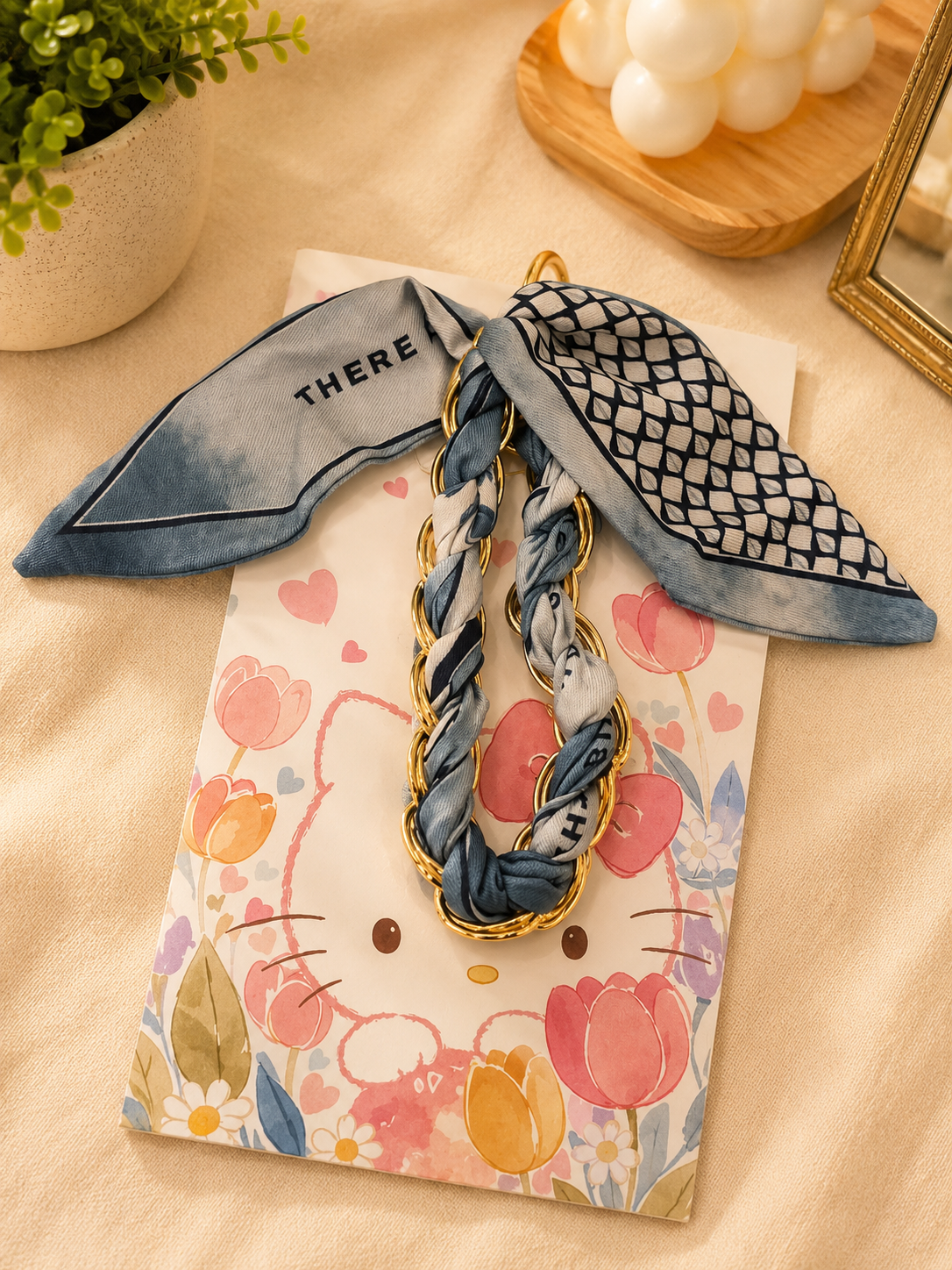 Kiwoo Argyle Scarf Bag Charm - KIQOO