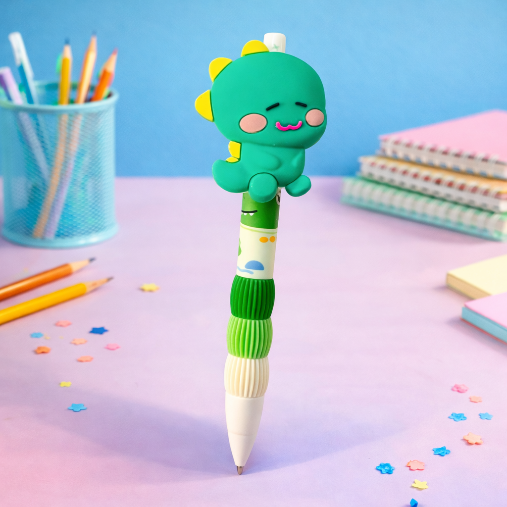 Kiwoo Dino Flexi Ball Pen 👨‍🎤🦖💚 - KIQOO