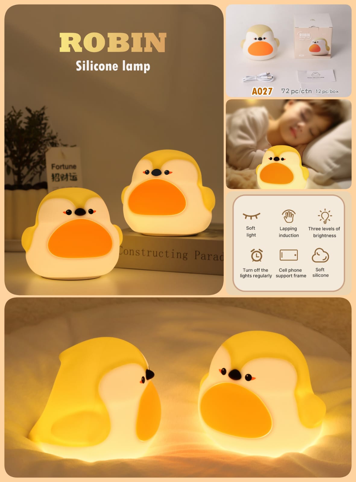 Kiwoo Robin Silicone Night Lamp