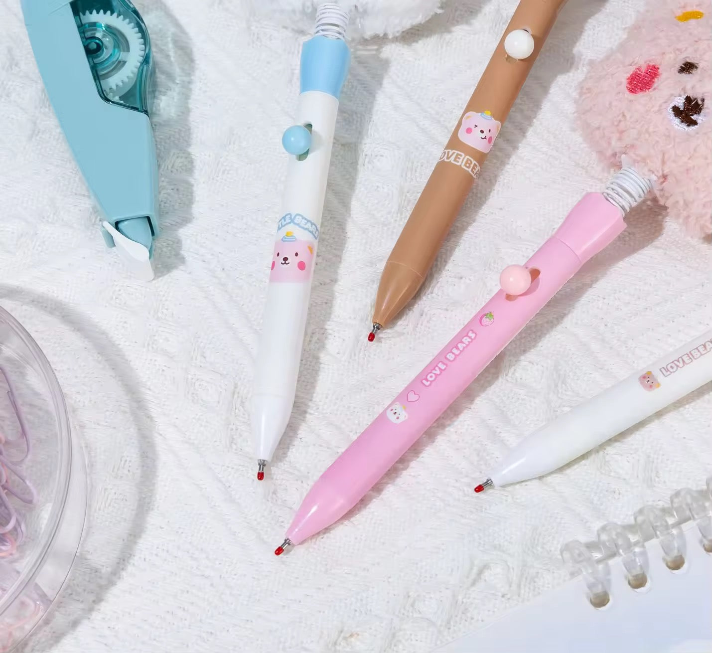 Kiwoo FluffyBear Plush Top Pen - KIQOO