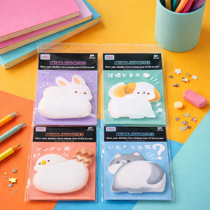 Kiwoo Animal Hug Sticky Notes 🐰🐶🐥🐱 - KIQOO