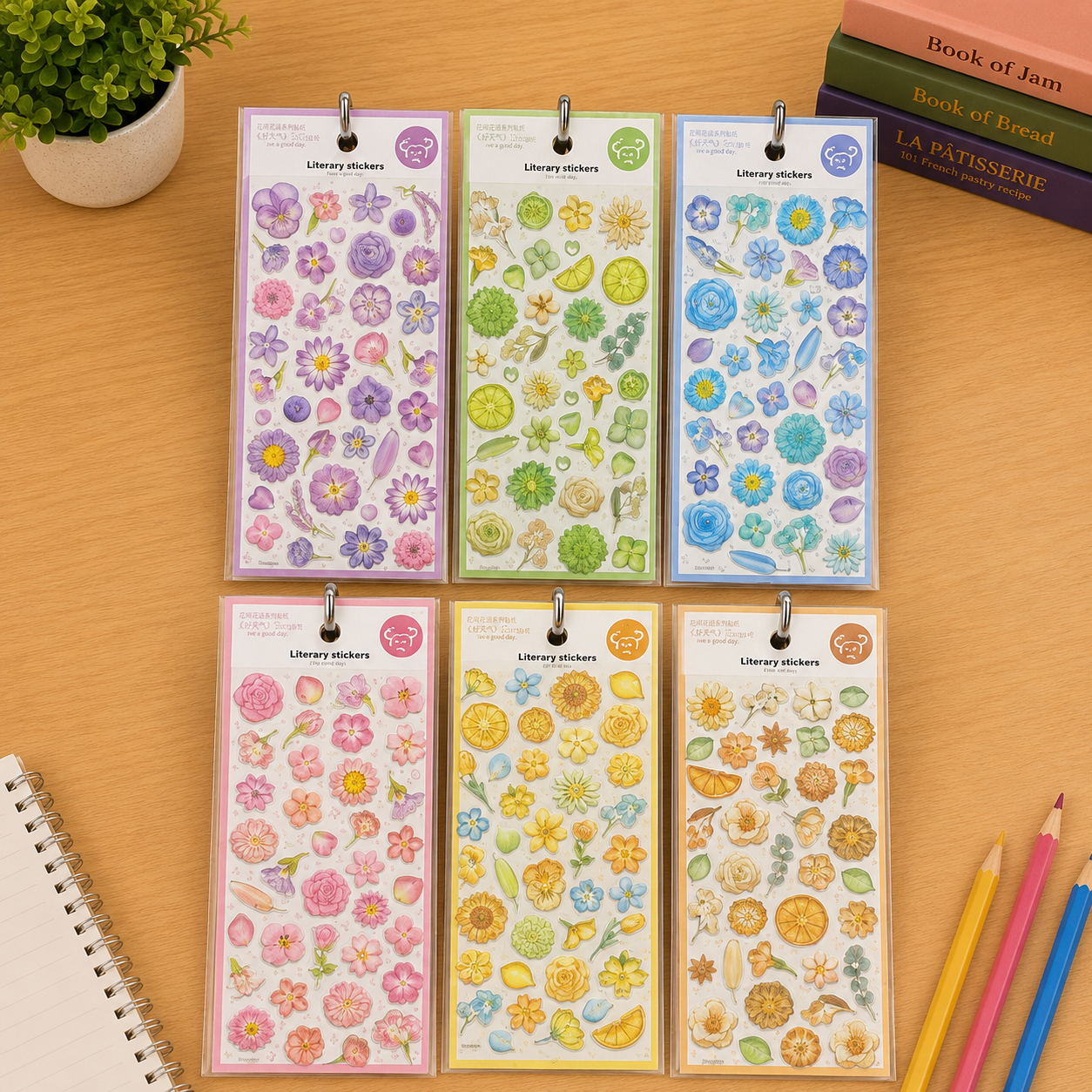 Kiwoo Botanical Floral Sticker Sheet - KIQOO