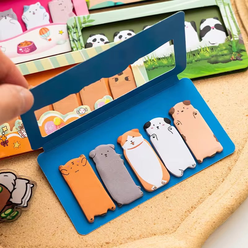 Kiwoo Animal Friends Bookmark sticky notes Set 🐶🐼✨ - KIQOO