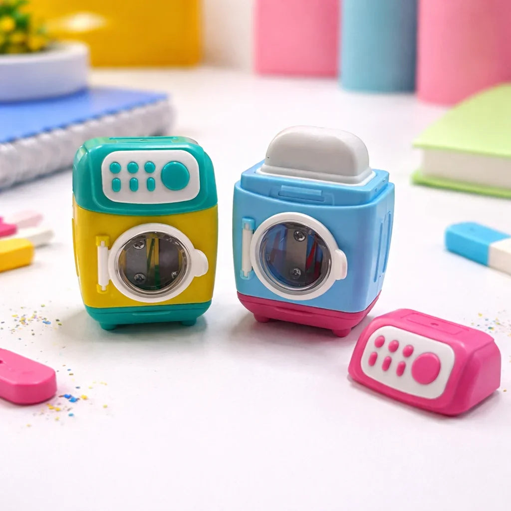 Kiwoo SpinBuddy Washing Machine Eraser Sharpener 🧺✨ - KIQOO