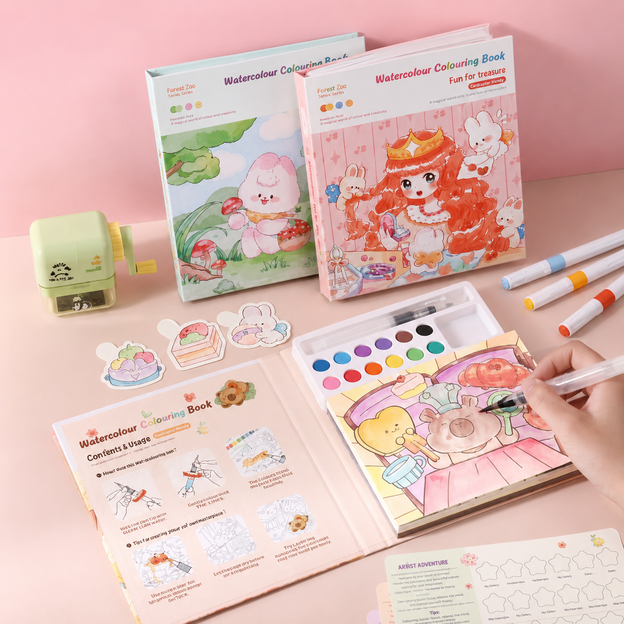Kiwoo Colouring Book With Paints - KIQOO