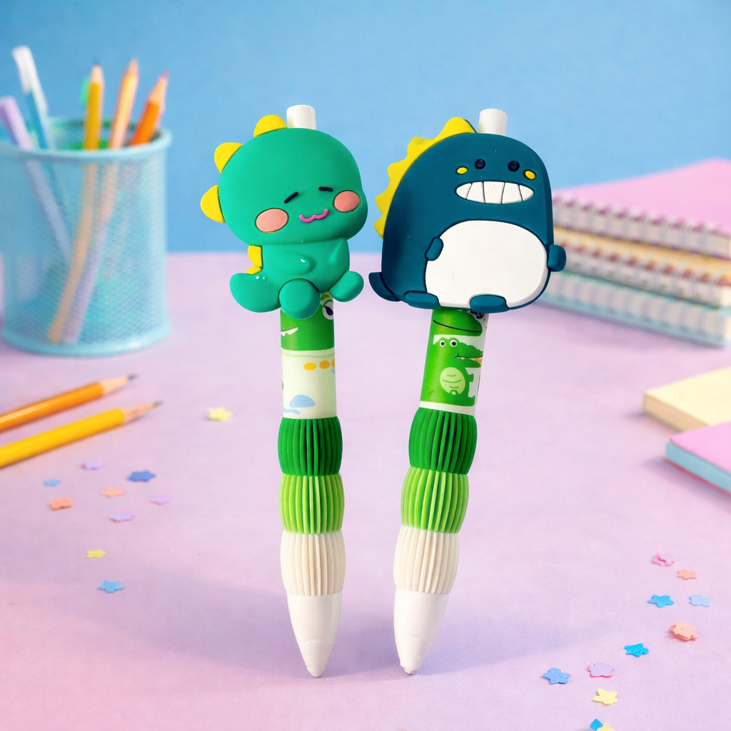 Kiwoo Dino Flexi Ball Pen 👨‍🎤🦖💚 - KIQOO