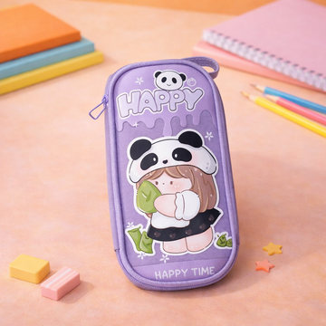 Kiwoo Happy Panda Pencil Pouch 🐼💜 - KIQOO