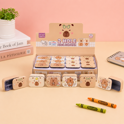 Kiwoo Bear Metal Dual-Hole Pencil Sharpener - KIQOO