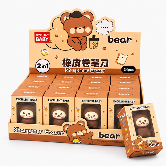 Kiwoo Bear Buddy Eraser Sharpener