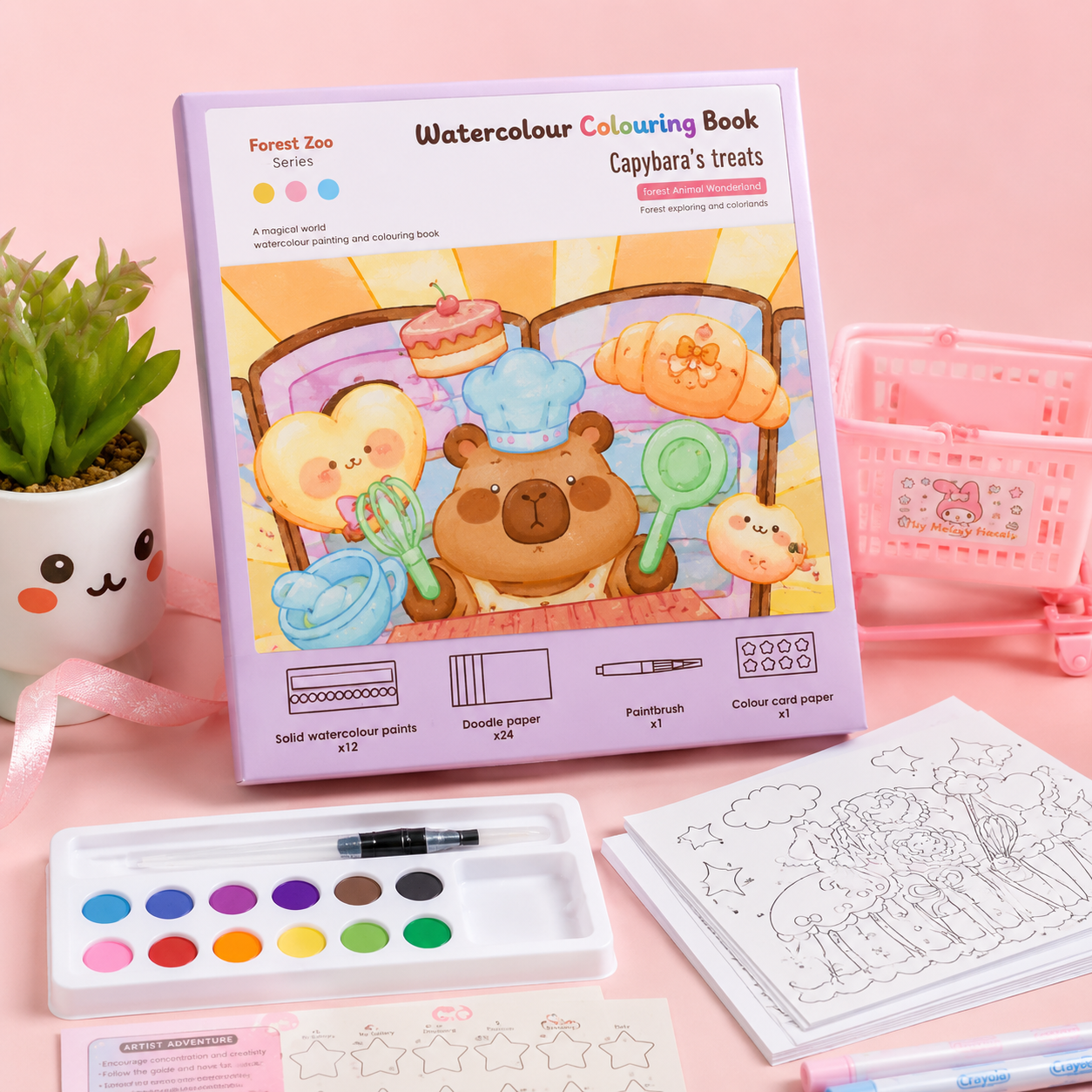 Kiwoo Colouring Book With Paints - KIQOO