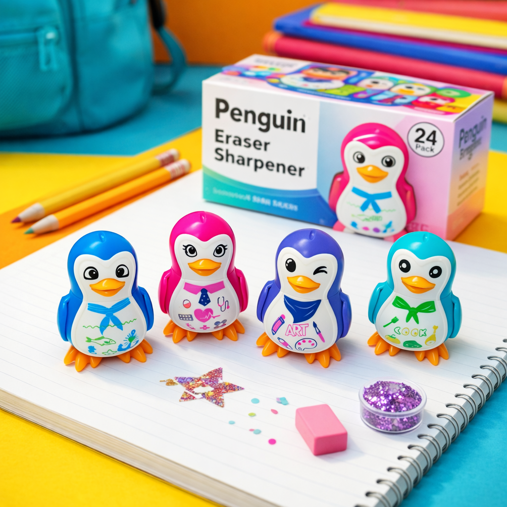 Kiwoo Penguin Eraser Sharpener 🐧🖋️ - KIQOO