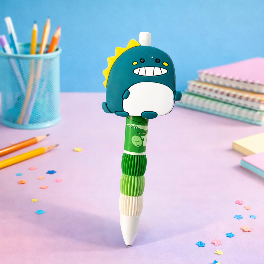 Kiwoo Dino Flexi Ball Pen 👨‍🎤🦖💚 - KIQOO