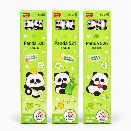 Kiwoo Panda Pencils With Panda Toppers
