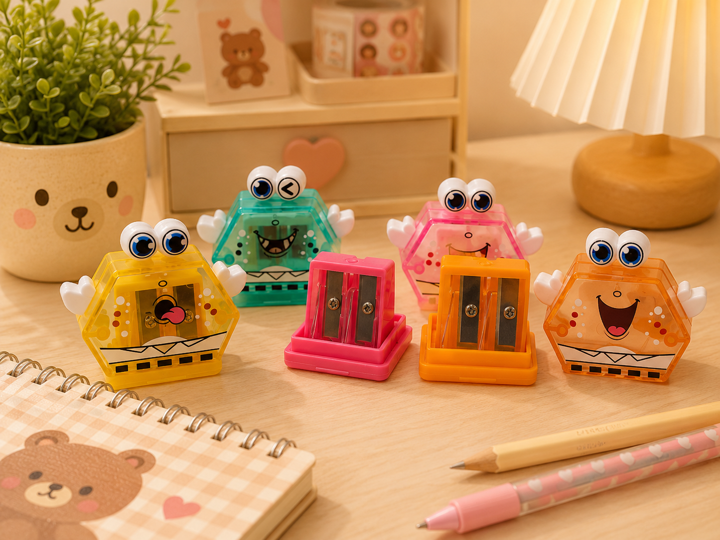 Kiwoo crab Dual-Hole Pencil Sharpener
 Mega48 Colour Pencil Set 🎨✨