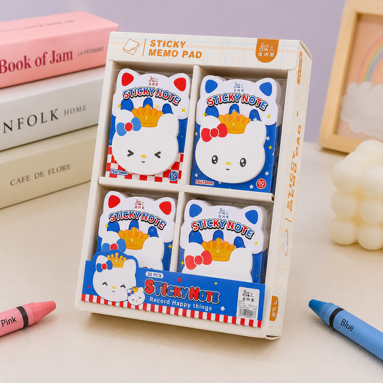 Kiwoo Crown Kitty Sticky Notes ✨