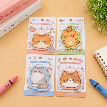 Kiwoo Happy Animals Cat Sticky Notes (Pack of 2)