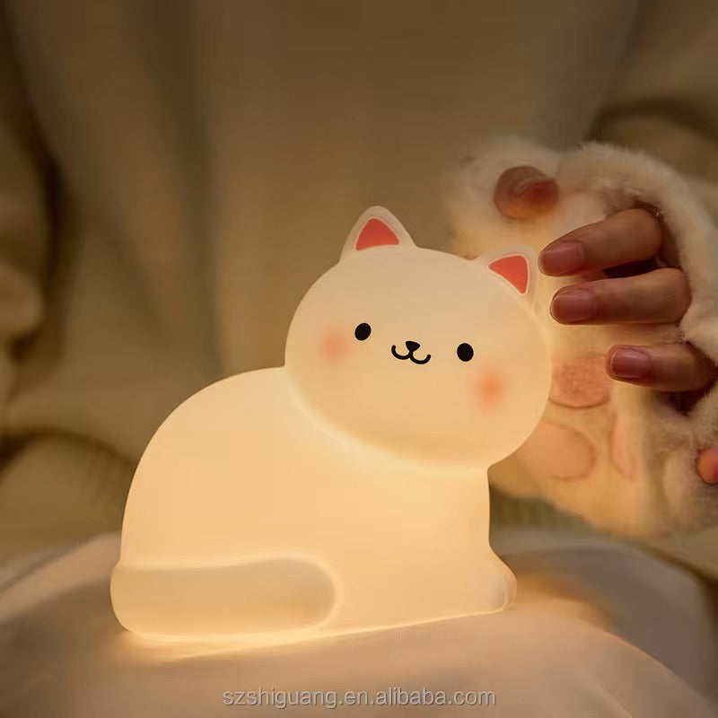 Kiwoo Kitty Colour Changing Silicone Night Lamp