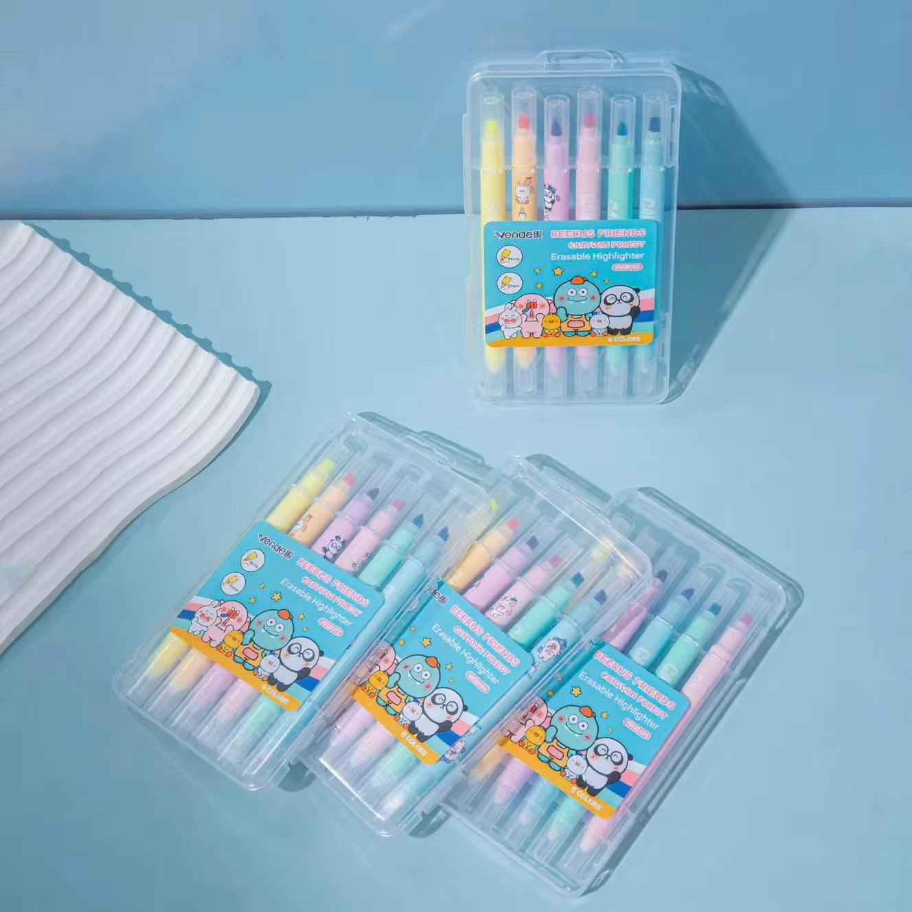Kiwoo Erase & Glow Highlighters 🌈 (Pack of 6) - KIQOO