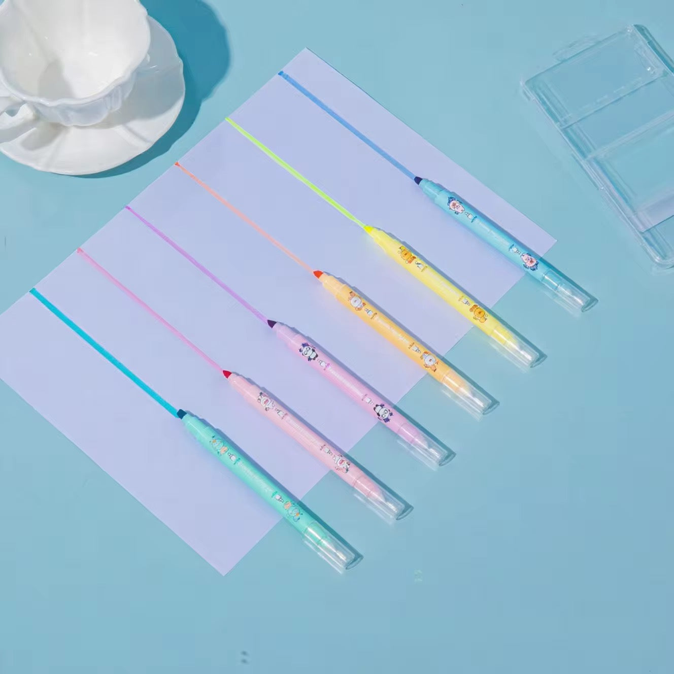 Kiwoo Erase & Glow Highlighters 🌈 (Pack of 6) - KIQOO