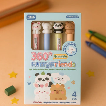 Kiwoo Furry Friends 360° Rotating Erasable Pens 🐼 - KIQOO