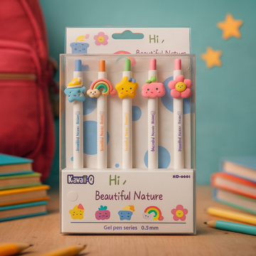 Kiwoo Beautiful Nature Pens 🖊️ 🌱 (Pack of 5) - KIQOO
