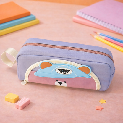 Kiwoo Teddy Zip Pencil Pouch 🧸💙 - KIQOO