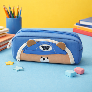 Kiwoo Teddy Zip Pencil Pouch 🧸💙 - KIQOO
