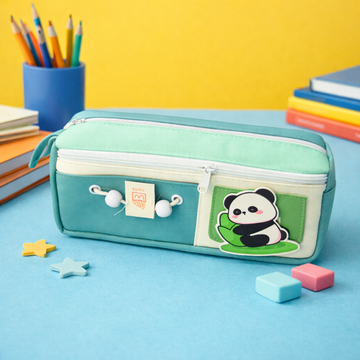 Kiwoo Panda Pocket Pencil Pouch 🐼💚 - KIQOO
