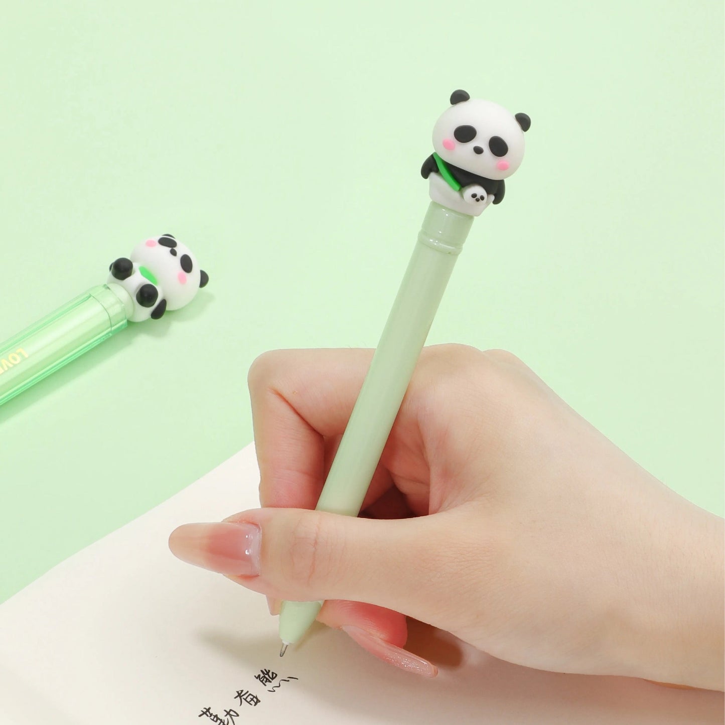 Kiwoo Lovely Panda Long Cap Gel Pen 🐼💚 - KIQOO