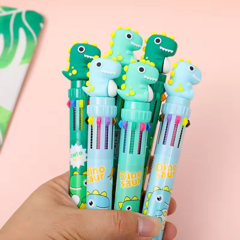 Kiwoo Dino Pop Multi-Colour Ball Pen 🦖✨ - KIQOO