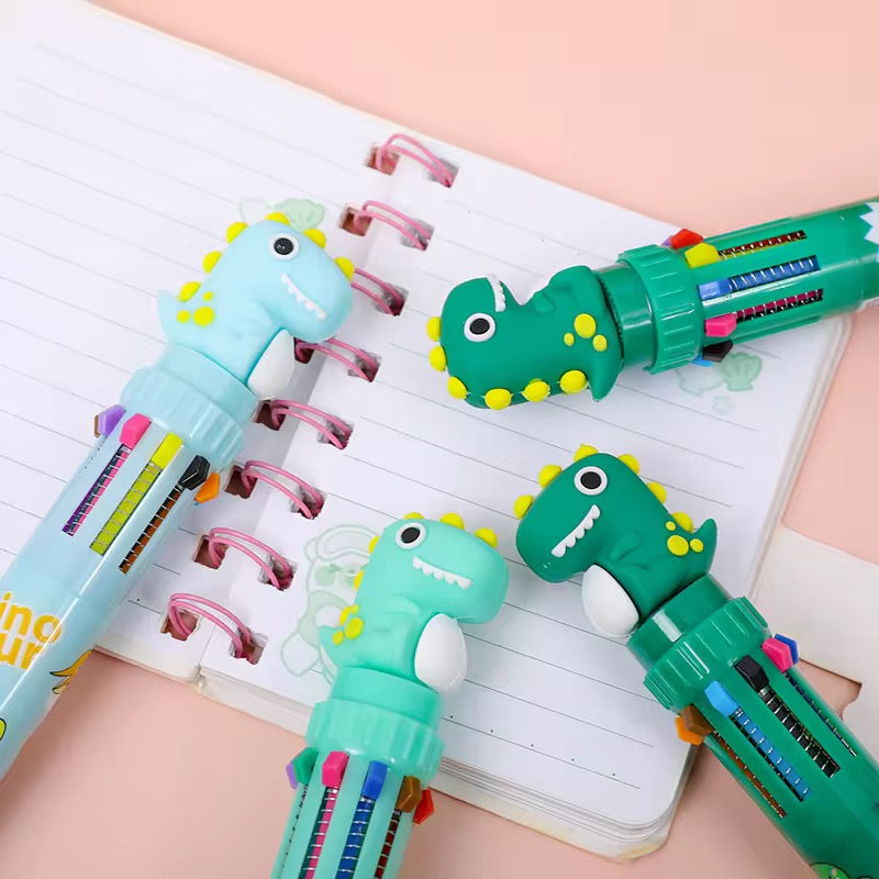 Kiwoo Dino Pop Multi-Colour Ball Pen 🦖✨ - KIQOO