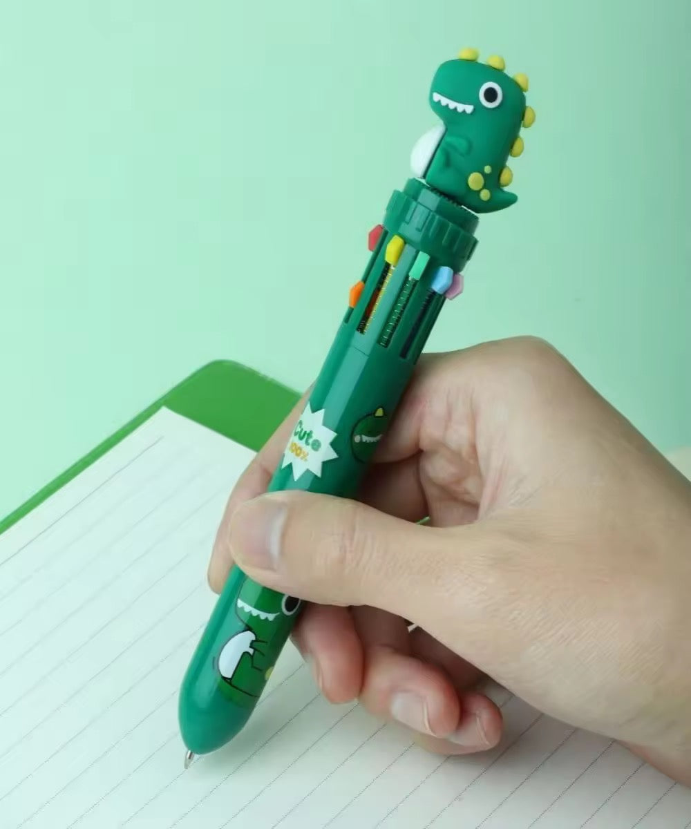 Kiwoo Dino Pop Multi-Colour Ball Pen 🦖✨ - KIQOO