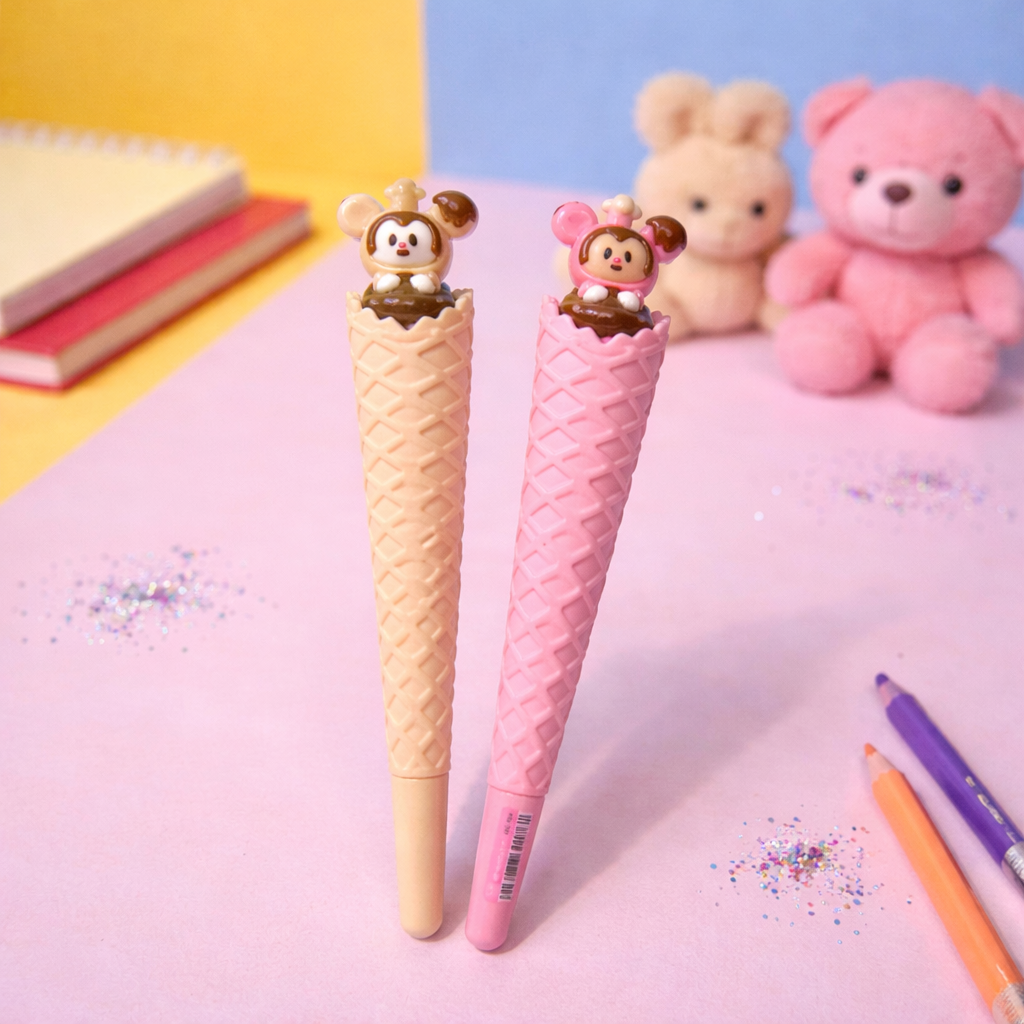 Kiwoo Ice Cream Buddy Gel Pen 🍦🐻✨ - KIQOO