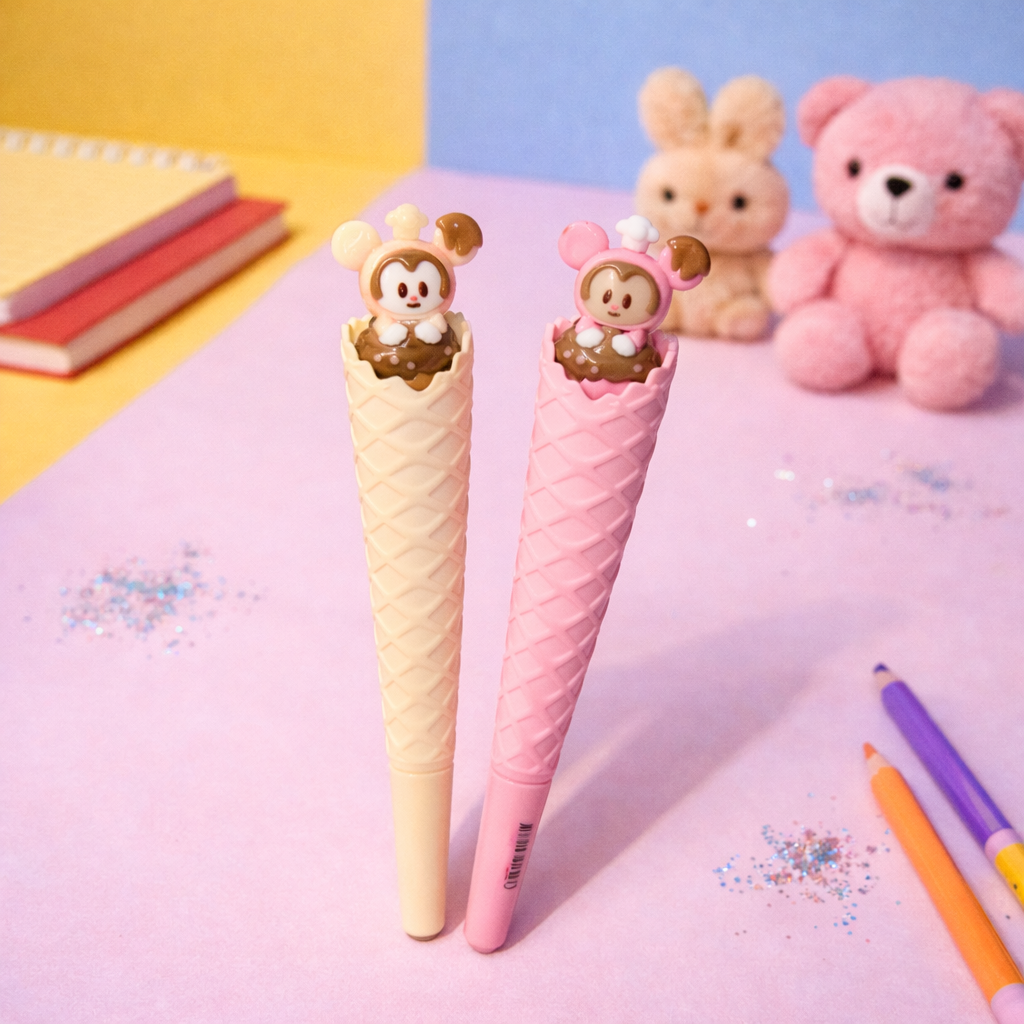 Kiwoo Ice Cream Buddy Gel Pen 🍦🐻✨ - KIQOO